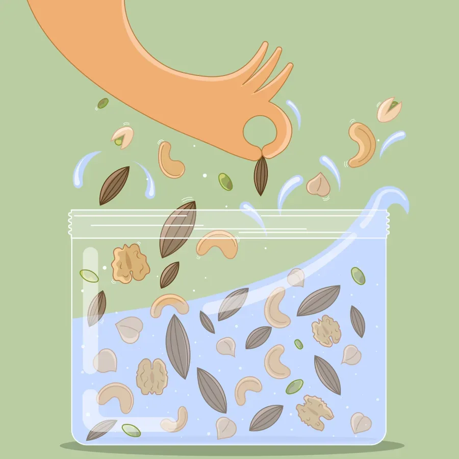Soaked & sprouted illustration