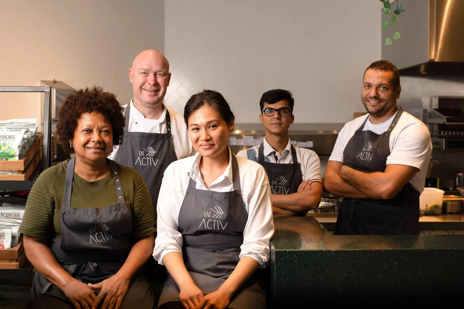 The Eat Activ team at the counter