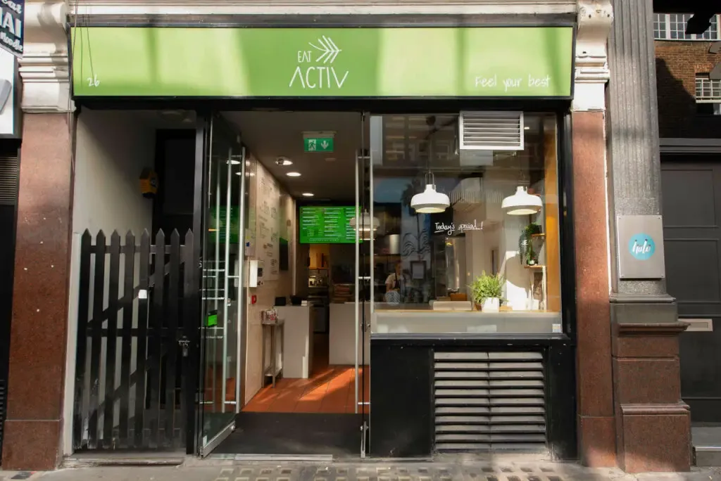 Noel Street Eat Activ storefront in Soho
